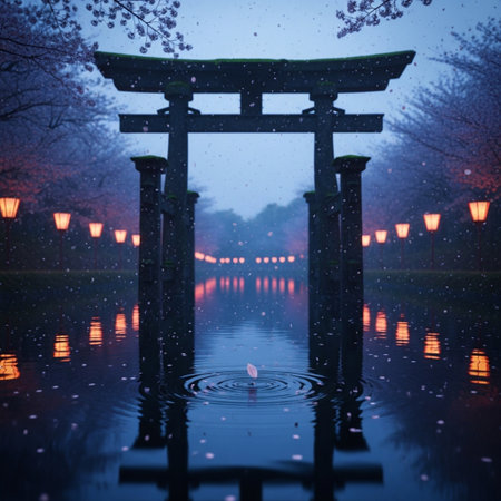 The Shinto shrine in Kyoto, Japan during the winter season.の素材