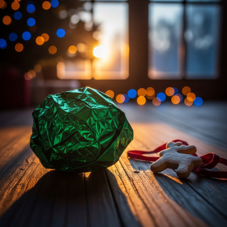 Christmas or New Year decoration background. Empty space for your text.の素材