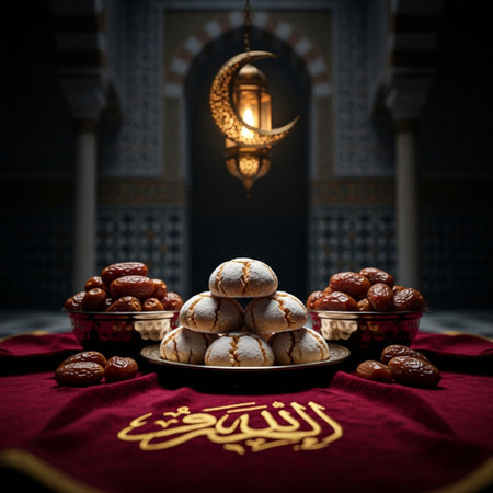 Ramadan Kareem greeting card. Muslim feast of the holy month of Ramadan Kareem.の素材