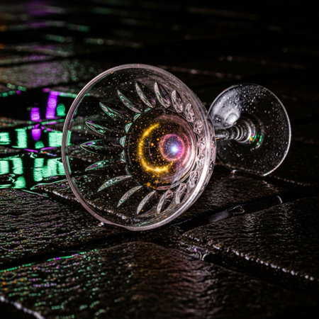 Glass of wine on the background of a binary code. Abstract backgroundの素材