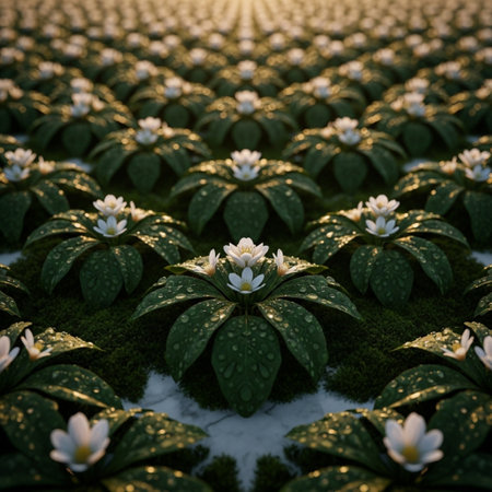 Beautiful flower in the garden. Green leaves and white flowers.の素材