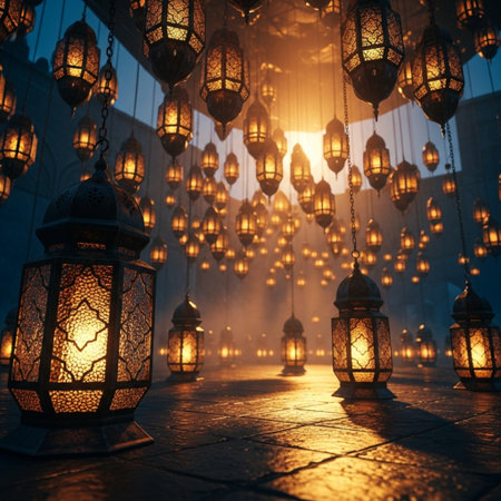 Lanterns in the mosque. Ramadan Kareem concept.の素材