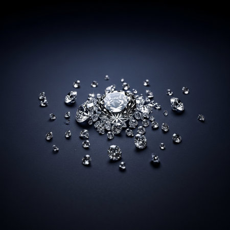 Jewelry diamond ring on a dark background. Jewelry background.の素材