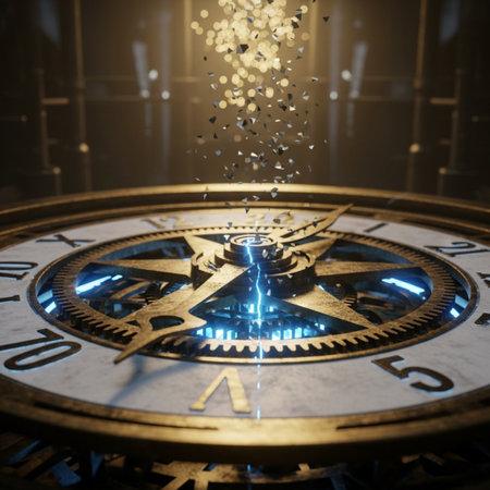 Time concept. Old clock face close up. 3D Renderingの素材