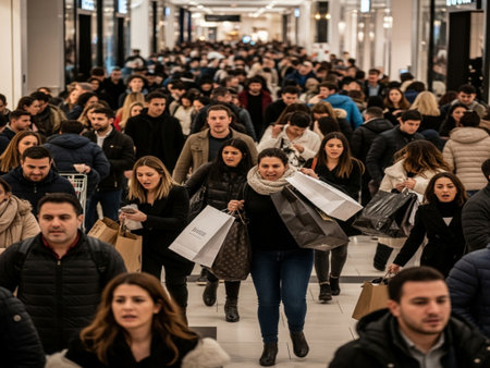 People gather outside Gucci fashion show building for Milan Women's Fashion Week in Milan.の素材