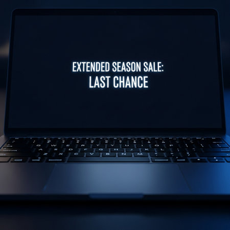 Laptop with Exclusive Service Last Chance text on the screen. 3D Render.の素材