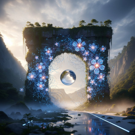 Conceptual image of double exposure of the bridge over the riverの素材
