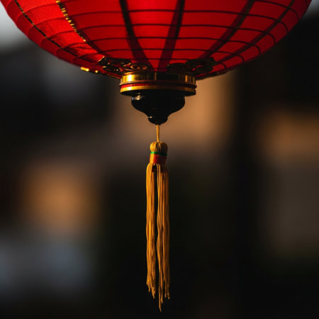 Red lantern in the Chinese New Year festival. Selective focus.の素材