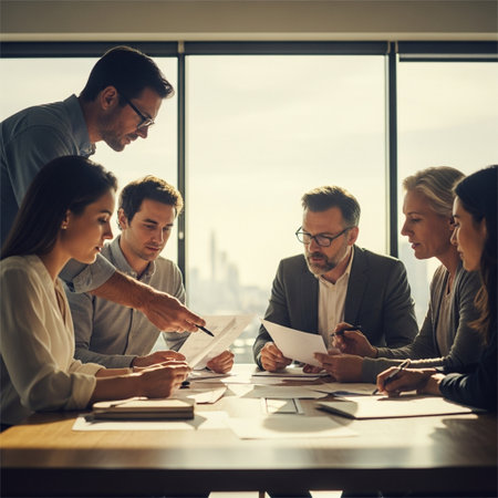 Group of business people working together in a meeting room at office.の素材