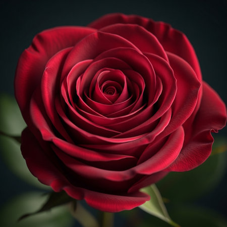 close up of beautiful red rose on dark background with copy space.の素材