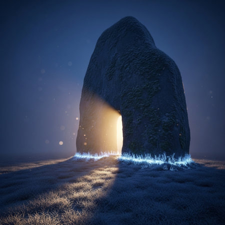 Mystical stone. 3d render. Computer generated image.の素材