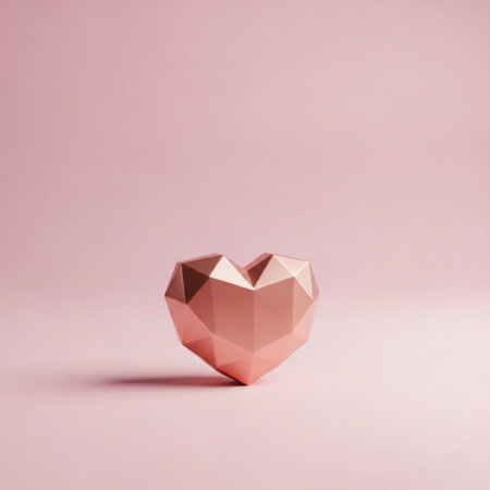 Heart shaped object on pink background, valentine's day conceptの素材