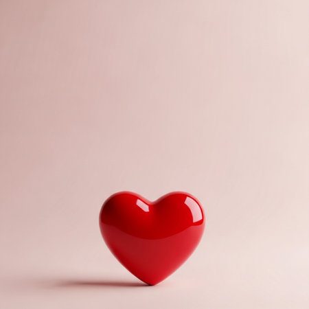 Red heart on a pink background. 3d rendering, 3d illustration.の素材