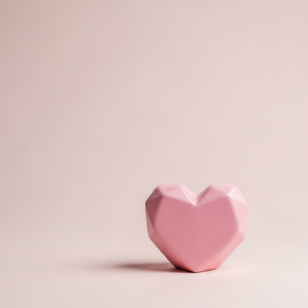 Pink heart on a pink background. Valentine's day concept. Copy space.の素材