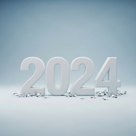 2014 new year number on a blue background. 3D illustration.の素材