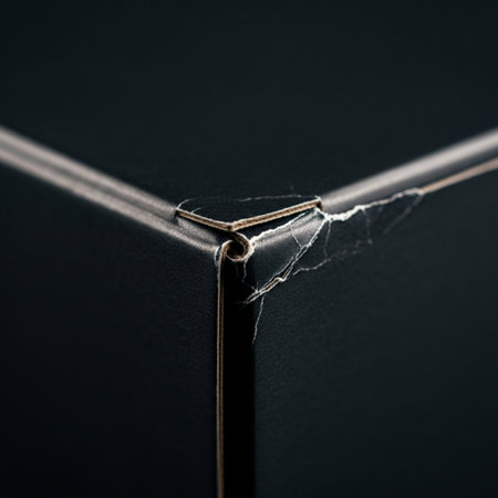 Close up of a spider web in a black book. Macro.の素材