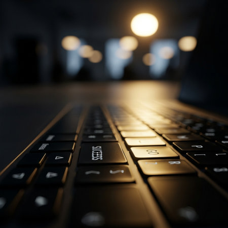 Keyboard of a modern laptop in the dark. 3d renderingの素材