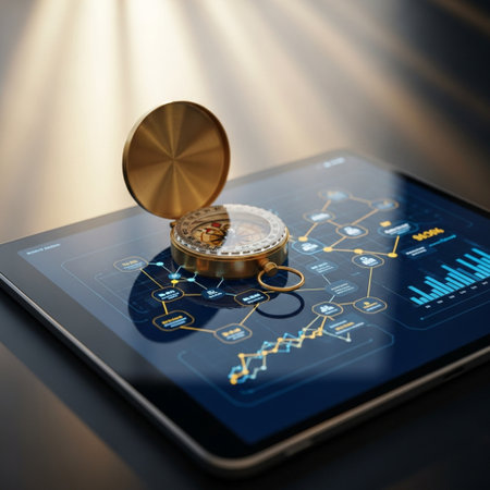 Pocket watch and financial charts on a digital tablet. 3d renderingの素材
