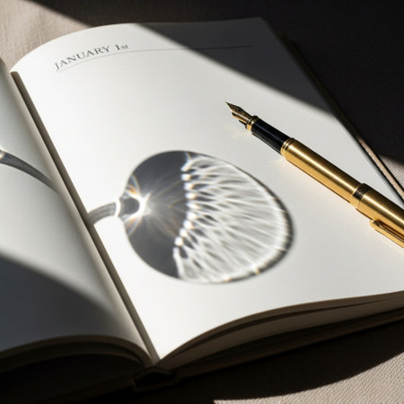 Pen on a book with a magnifying glass on the table.の素材