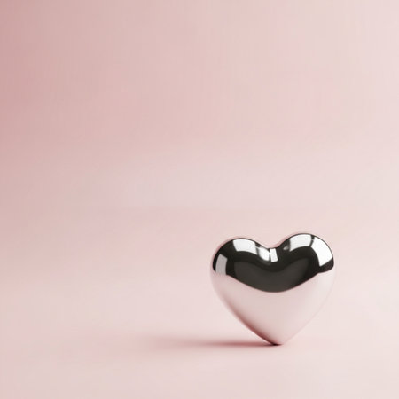 Black and white heart on pink background. 3D rendering. Valentine's day concept.の素材