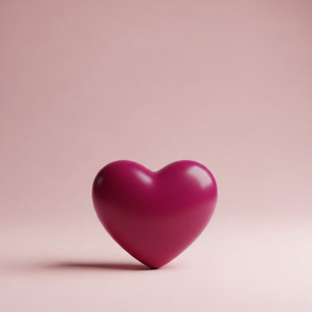 Pink heart on a pink background. Valentine's day concept. Copy space.の素材