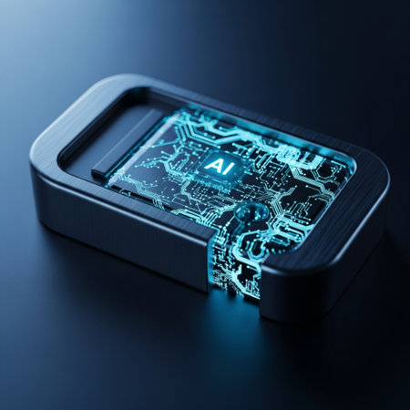 Futuristic smart watch on dark blue background. 3d renderingの素材