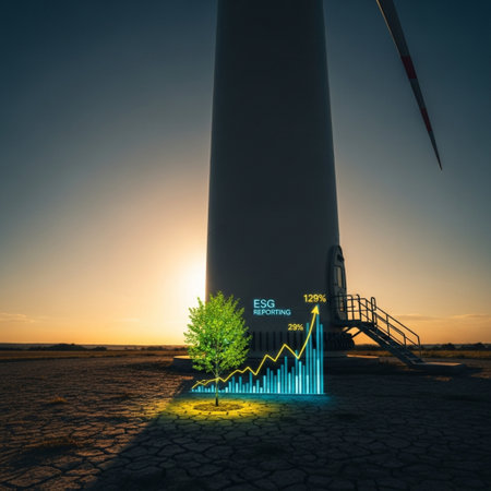 Wind turbines generating electricity at sunset. Renewable energy concept. 3D Renderingの素材