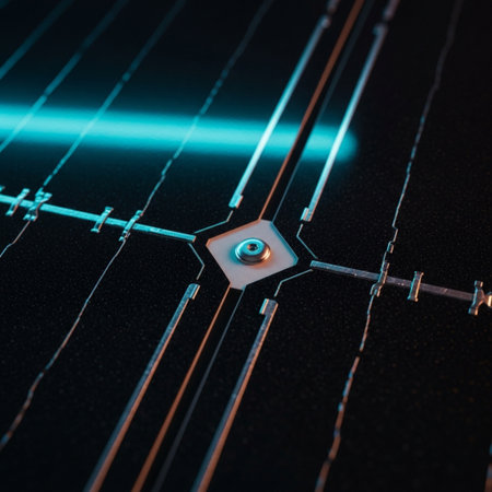 Circuit board close-up. Technology background. 3d renderingの素材