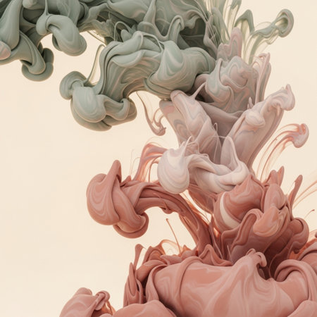 abstract background of colored ink in water. 3d rendering, 3d illustration.の素材