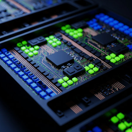 Electronic circuit board with microcircuits close up. Technology backgroundの素材