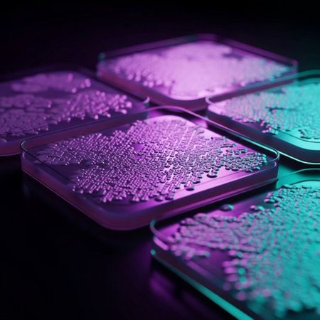 3d render of a lot of cell phones with dew dropsの素材