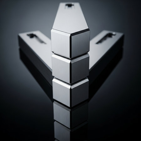 Stack of silver bars on a black background. 3D illustration.の素材