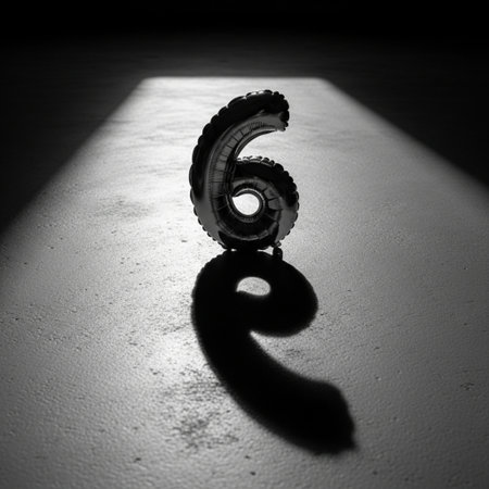 Silhouette of a car tire on the floor in the darkの素材