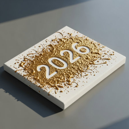 Happy New Year 2019. 3D illustration. Golden numbers on a white background.の素材