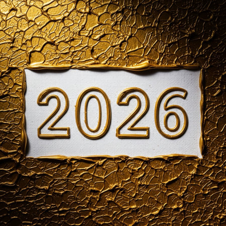 Happy New Year 2016 text on golden background. New Year concept.の素材