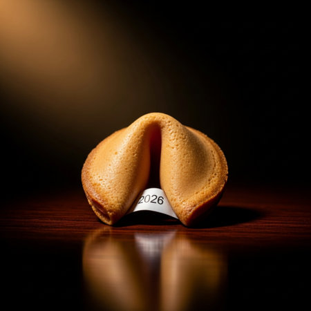 Fortune cookie with the word love on a black background. Toned.の素材