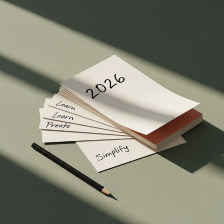 New Year's resolutions concept. Top view, flat lay. Copy spaceの素材