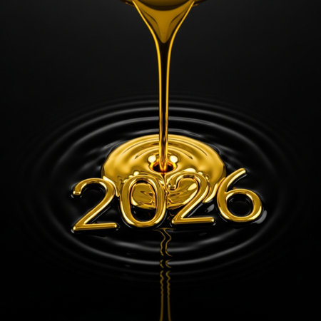 Happy New Year 2020. Golden number on a black background. 3D illustrationの素材