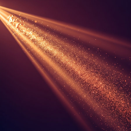 Abstract background with light rays and bokeh effect. Vector illustration.の素材