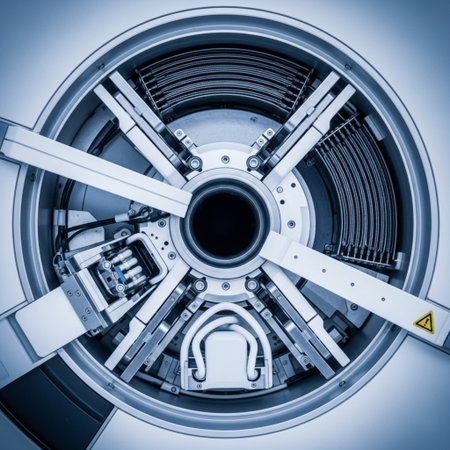 Interior of a modern washing machine. Toned in blue.の素材