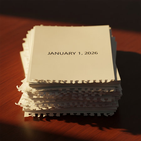 Annual report paper on wooden table with copy space for your textの素材