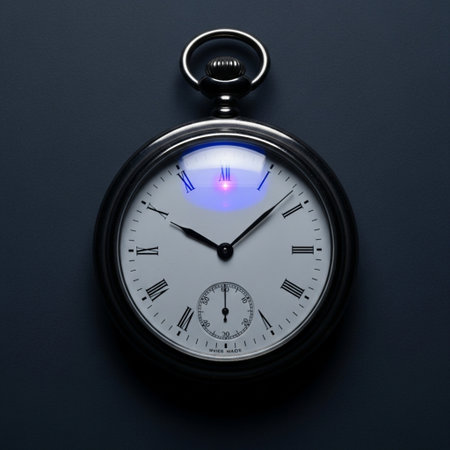 Pocket watch on black background. Time concept. 3D Renderingの素材