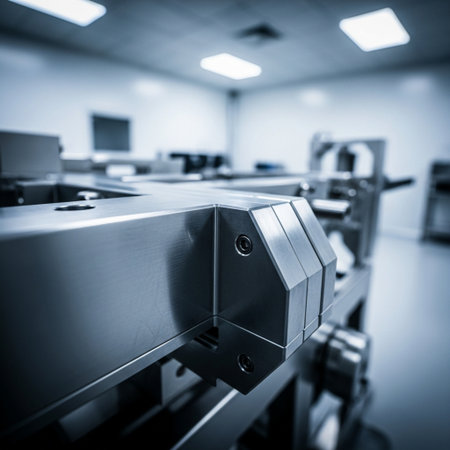 Industrial production line in modern factory. Shallow depth of fieldの素材