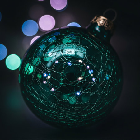 christmas ball with bokeh background, christmas ornamentsの素材
