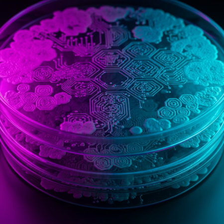 Bacteria on agar plate. Microbiology concept. 3D renderingの素材