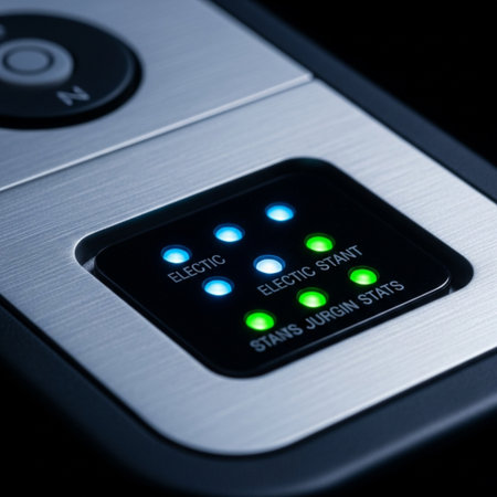 Close-up of control panel of a modern car. Selective focus.の素材