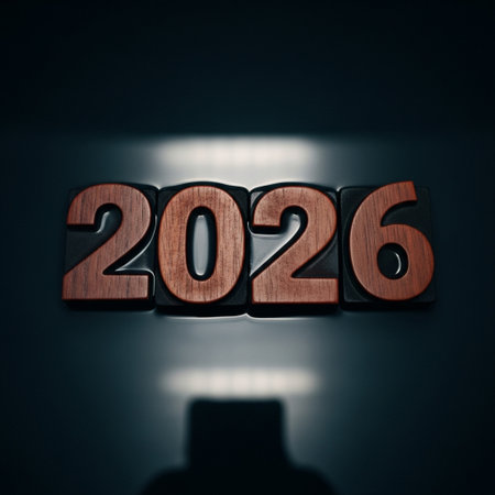 \The word \"\"2016\"\" written in wooden letters on a dark background.\""の素材