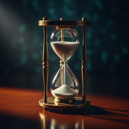 Hourglass on dark background. Time concept. 3D Renderingの素材