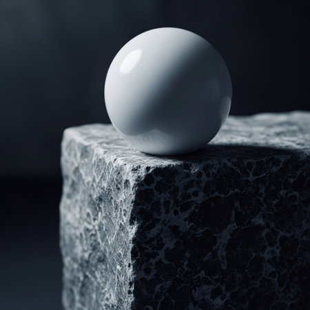 White pearl on stone background. Shallow depth of field. Toned.の素材