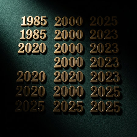 New year numbers 2018, 2019, 2020, 2021, 2022 on a dark backgroundの素材